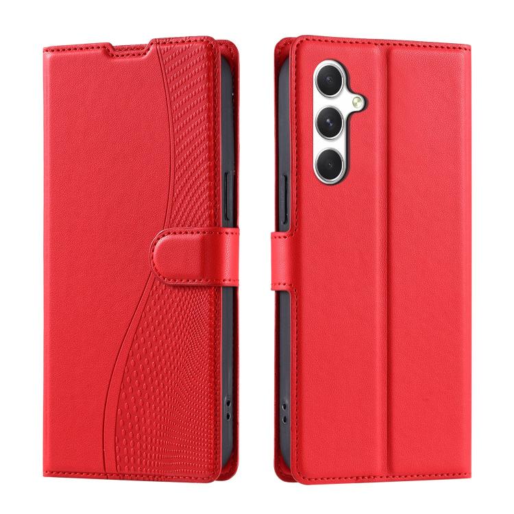 

For Samsung Galaxy S25+ 5G Voltage Ultra-thin Dot Leather Phone Case(Red)