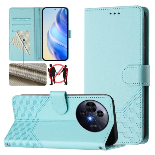 

For TCL 50 Pro NxtPaper Honeycomb Embossing RFID Leather Phone Case(Mint Green)