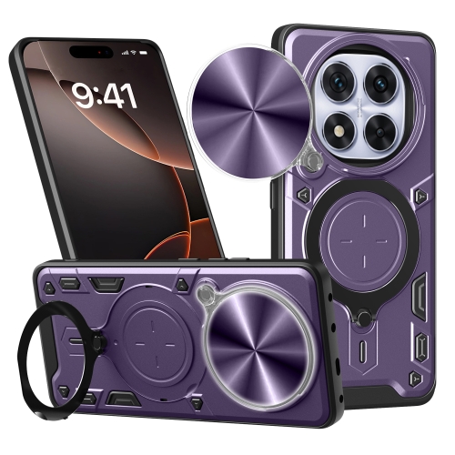 

For Redmi Note 14 Pro 5G CD Texture Sliding Camshield Magnetic Holder Phone Case(Purple)