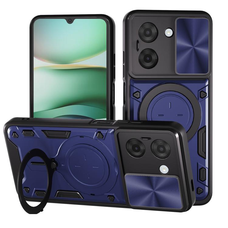 

For Redmi A5 4G 171.7mm CD Texture Sliding Camshield Magnetic Holder Phone Case(Blue)