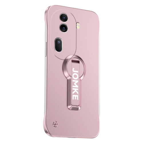 

For OPPO Reno11 Baking Varnish 360 Rotate Holder No Frame PC Phone Case(Pink)