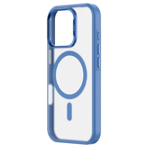 

For iPhone 16 ZGA Magsafe Frosted PC Hybrid TPU Phone Case(Blue)