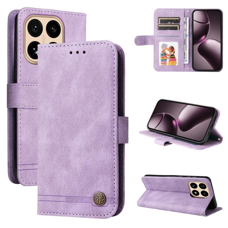 

For Xiaomi 15T 5G Skin Feel Life Tree Metal Button Leather Phone Case(Purple)