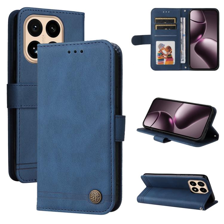 

For Xiaomi 15T 5G Skin Feel Life Tree Metal Button Leather Phone Case(Blue)