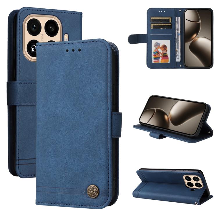 

For Xiaomi 15T Pro 5G Skin Feel Life Tree Metal Button Leather Phone Case(Blue)