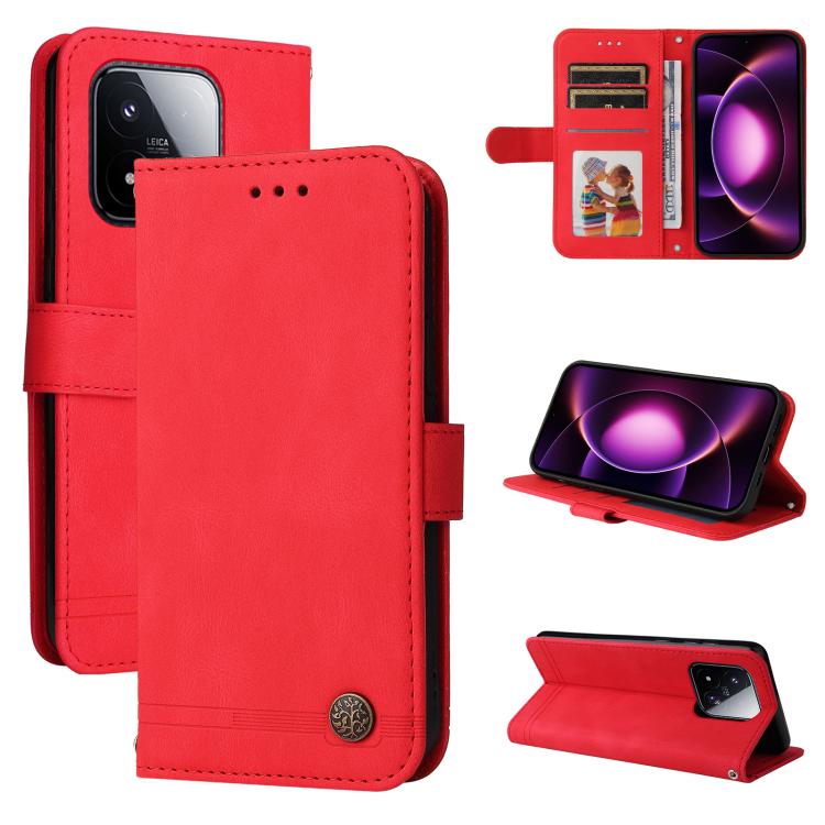 For Xiaomi 17 Max 5G Skin Feel Life Tree Metal Button Leather Phone Case(Red)