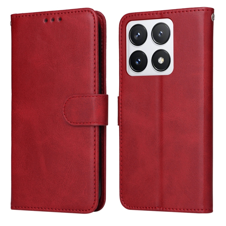 

For Xiaomi 14T Pro Classic Calf Texture Flip Leather Phone Case(Red)