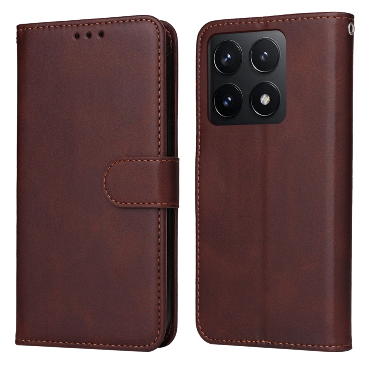 

For Xiaomi 14T Classic Calf Texture Flip Leather Phone Case(Brown)