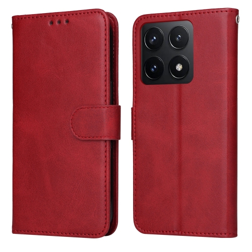 

For Xiaomi 14T Classic Calf Texture Flip Leather Phone Case(Red)