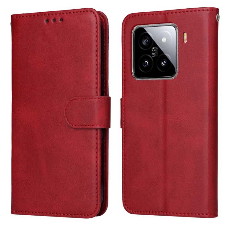 

For Xiaomi 15 Classic Calf Texture Flip Leather Phone Case(Red)