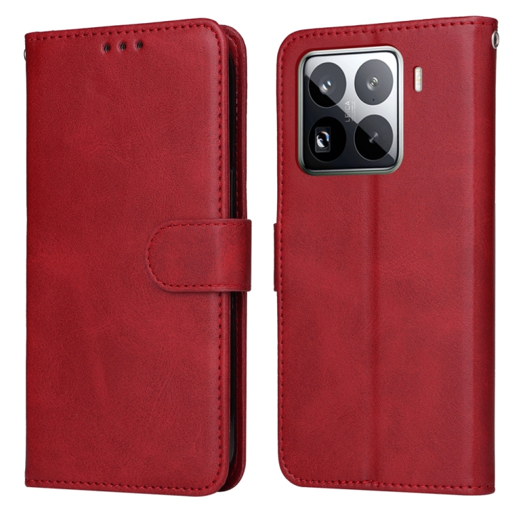 

For Xiaomi 15 Pro Classic Calf Texture Flip Leather Phone Case(Red)