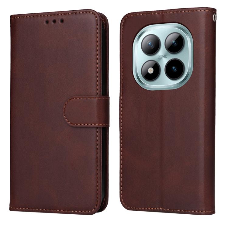 

For Xiaomi Poco M7 4G 169mm Classic Calf Texture Flip Leather Phone Case(Brown)