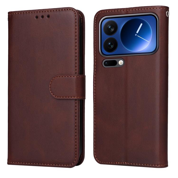 

For Xiaomi 17 Pro Classic Calf Texture Flip Leather Phone Case(Brown)