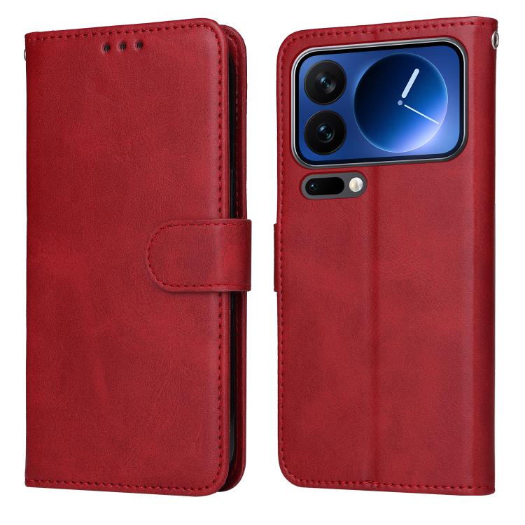 

For Xiaomi 17 Pro Classic Calf Texture Flip Leather Phone Case(Red)