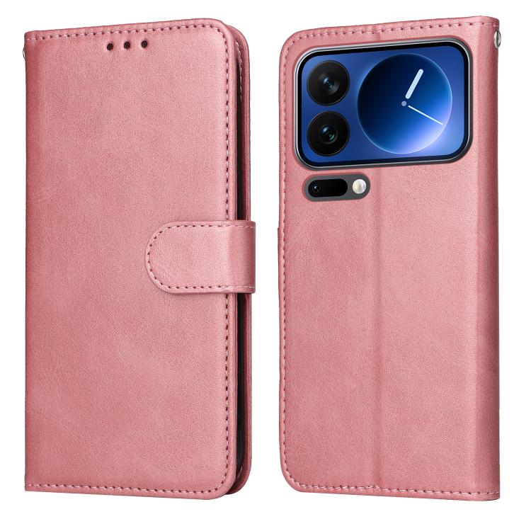 

For Xiaomi 17 Pro Classic Calf Texture Flip Leather Phone Case(Rose Gold)