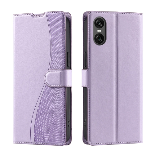 

For Sony Xperia 10 VI Voltage Ultra-thin Dot Leather Phone Case(Purple)