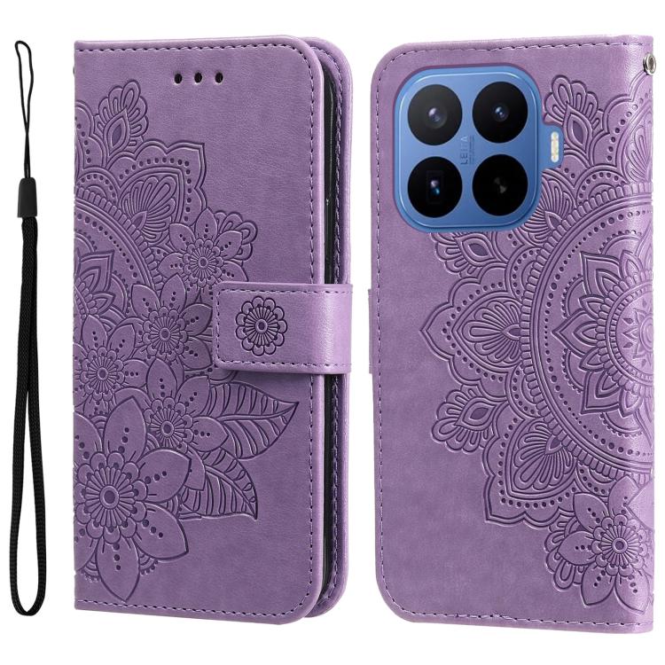 

For Xiaomi 17T Pro 5G Seven-petal Flowers Embossing Leather Phone Case(Light Purple)