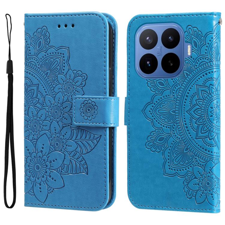 

For Xiaomi 17T Pro 5G Seven-petal Flowers Embossing Leather Phone Case(Blue)