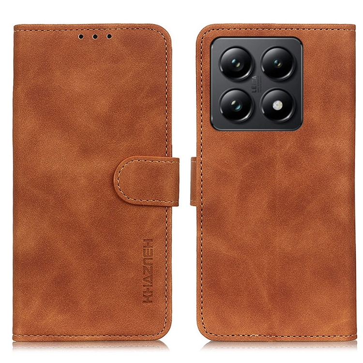 

For Xiaomi 14T KHAZNEH Retro Texture Flip Leather Phone Case(Brown)