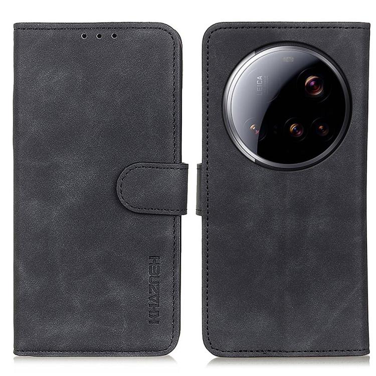 

For Xiaomi 15 Ultra KHAZNEH Retro Texture Flip Leather Phone Case(Black)