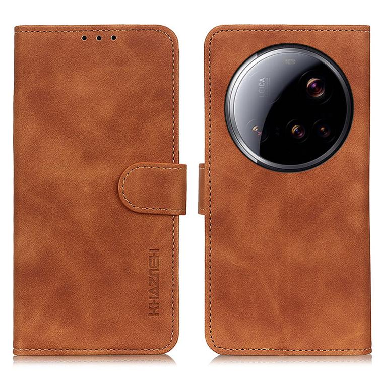 

For Xiaomi 15 Ultra KHAZNEH Retro Texture Flip Leather Phone Case(Brown)