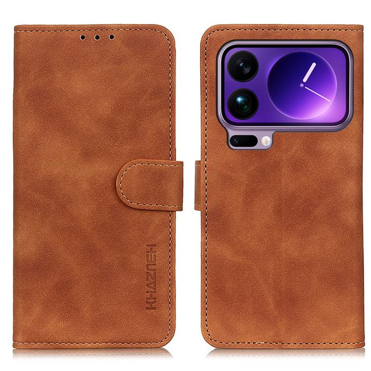

For Xiaomi 17 Pro KHAZNEH Retro Texture Flip Leather Phone Case(Brown)