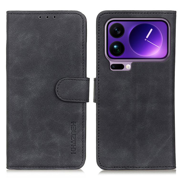 

For Xiaomi 17 Pro Max KHAZNEH Retro Texture Flip Leather Phone Case(Black)