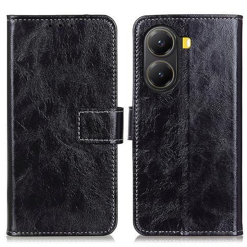 

For Xiaomi Poco X7 Pro Retro Crazy Horse Texture Leather Phone Case(Black)