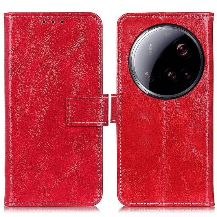 

For Xiaomi 15 Ultra Retro Crazy Horse Texture Leather Phone Case(Red)