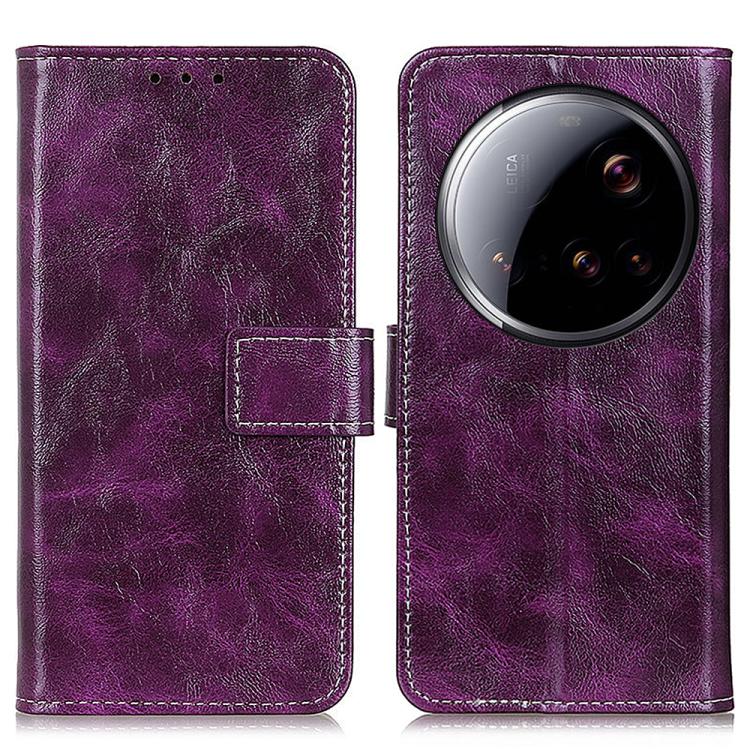 

For Xiaomi 15 Ultra Retro Crazy Horse Texture Leather Phone Case(Purple)