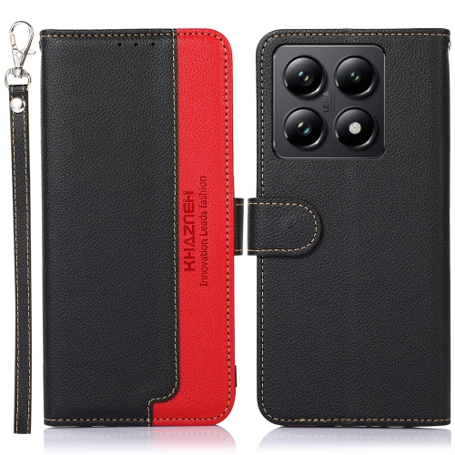 

For Xiaomi 14T Pro KHAZNEH Litchi Texture Leather RFID Phone Case(Black)