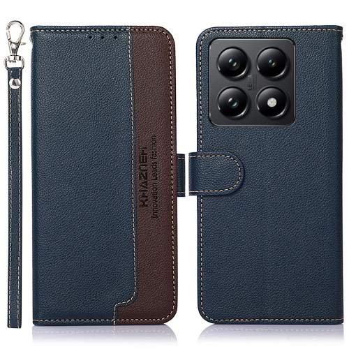 

For Xiaomi 14T Pro KHAZNEH Litchi Texture Leather RFID Phone Case(Blue)