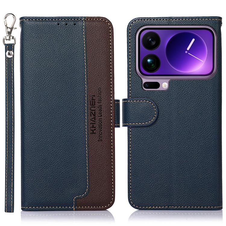 

For Xiaomi 17 Pro KHAZNEH Litchi Texture Leather RFID Phone Case(Blue)