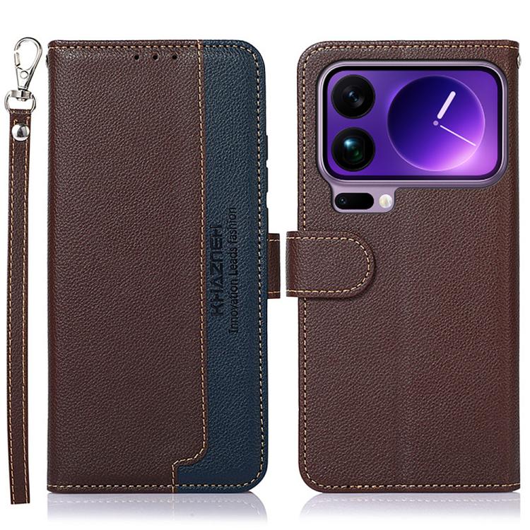 

For Xiaomi 17 Pro KHAZNEH Litchi Texture Leather RFID Phone Case(Brown)