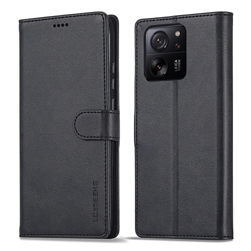 

For Xiaomi 14T Pro LC.IMEEKE Calf Texture Leather Phone Case(Black)