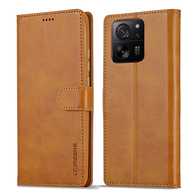 

For Xiaomi 14T Pro LC.IMEEKE Calf Texture Leather Phone Case(Brown)
