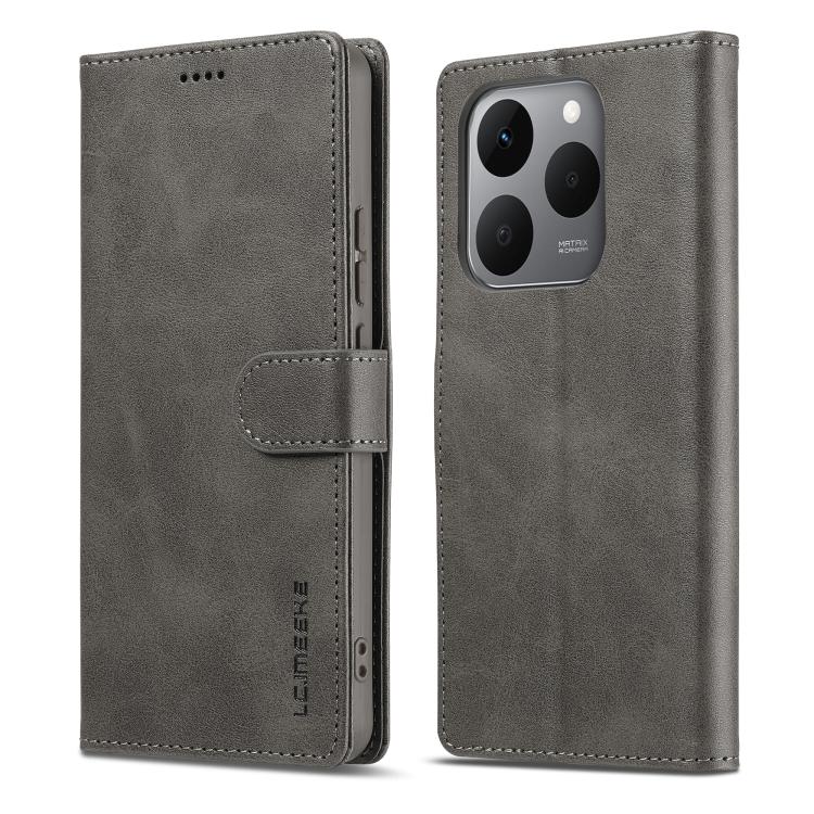 

For Xiaomi 15T 5G LC.IMEEKE Calf Texture Leather Phone Case(Grey)