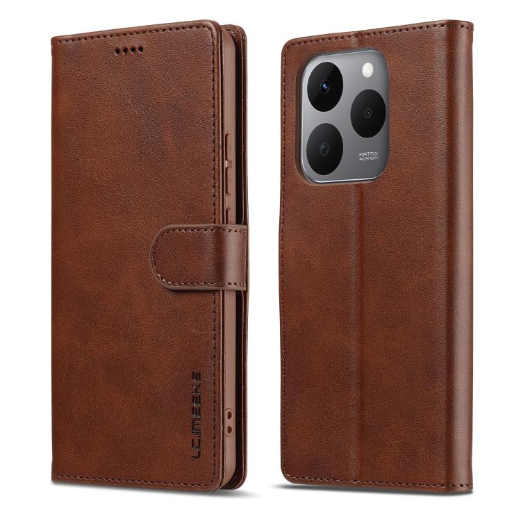 

For Xiaomi 15T 5G LC.IMEEKE Calf Texture Leather Phone Case(Coffee)