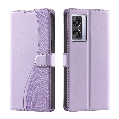 For OPPO A77 5G / A57e 4G Global Voltage Ultra-thin Dot Leather Phone Case(Purple)