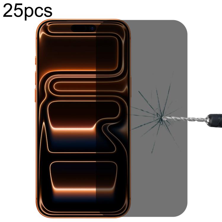 

For iPhone 17 Pro Max 25pcs High Transparency Full Cover Anti-spy Tempered Glass Film