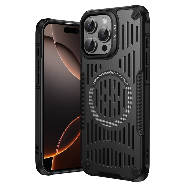 

For iPhone 16 Pro Ice Front Cooling MagSafe Magnetic Phone Case(Black)