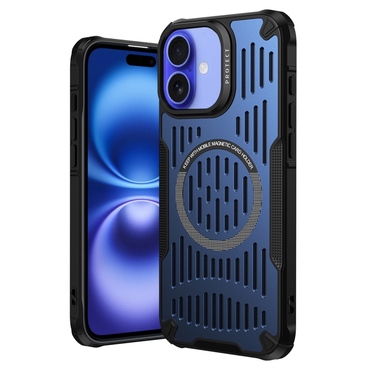 

For iPhone 16 Plus Ice Front Cooling MagSafe Magnetic Phone Case(Sapphire Blue)