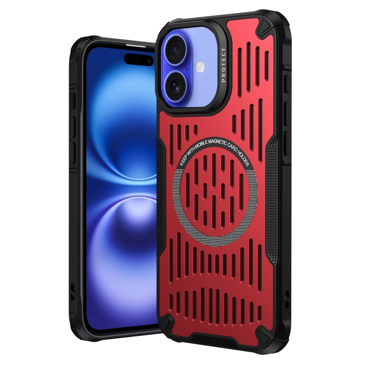 

For iPhone 16 Plus Ice Front Cooling MagSafe Magnetic Phone Case(Red)