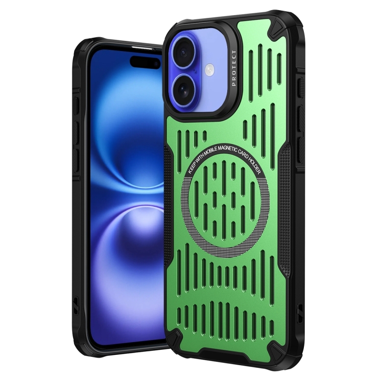 

For iPhone 16 Ice Front Cooling MagSafe Magnetic Phone Case(Green)