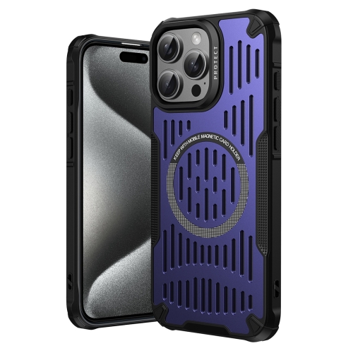 

For iPhone 15 Pro Max Ice Front Cooling MagSafe Magnetic Phone Case(Purple)