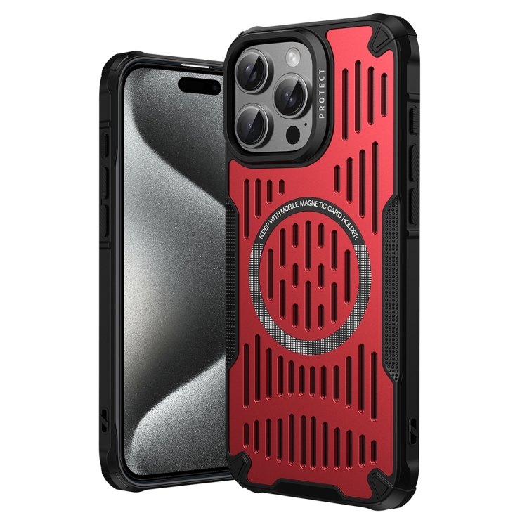 

For iPhone 15 Pro Max Ice Front Cooling MagSafe Magnetic Phone Case(Red)