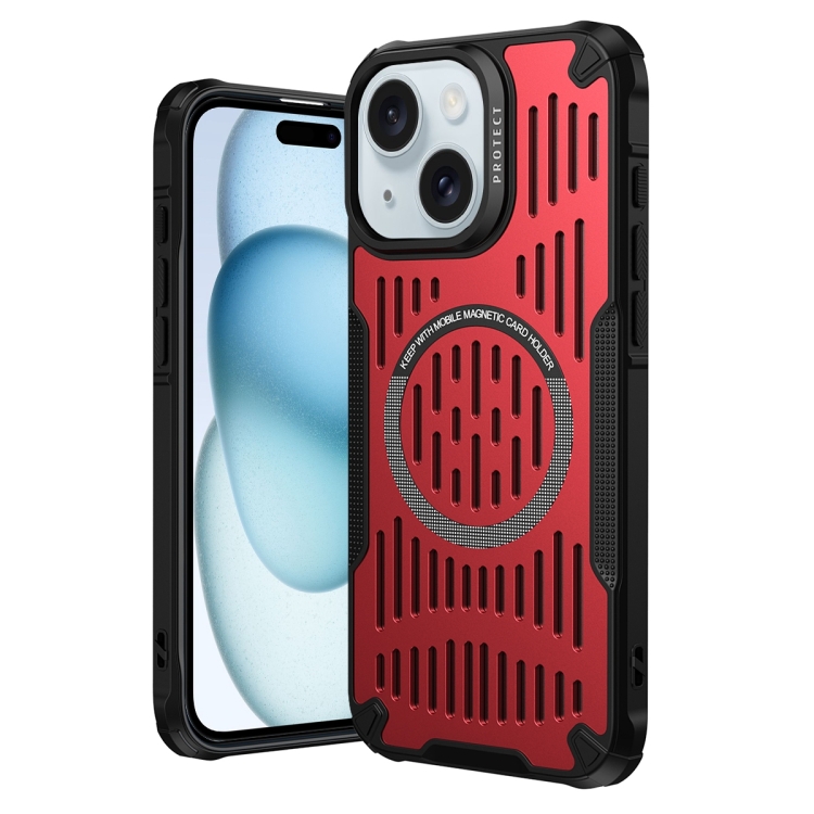 

For iPhone 15 Plus Ice Front Cooling MagSafe Magnetic Phone Case(Red)