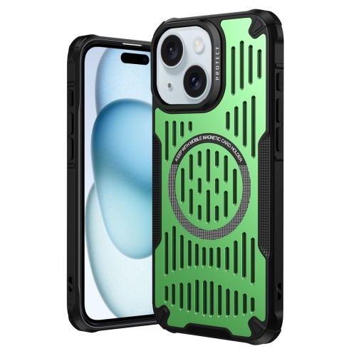 

For iPhone 15 Plus Ice Front Cooling MagSafe Magnetic Phone Case(Green)