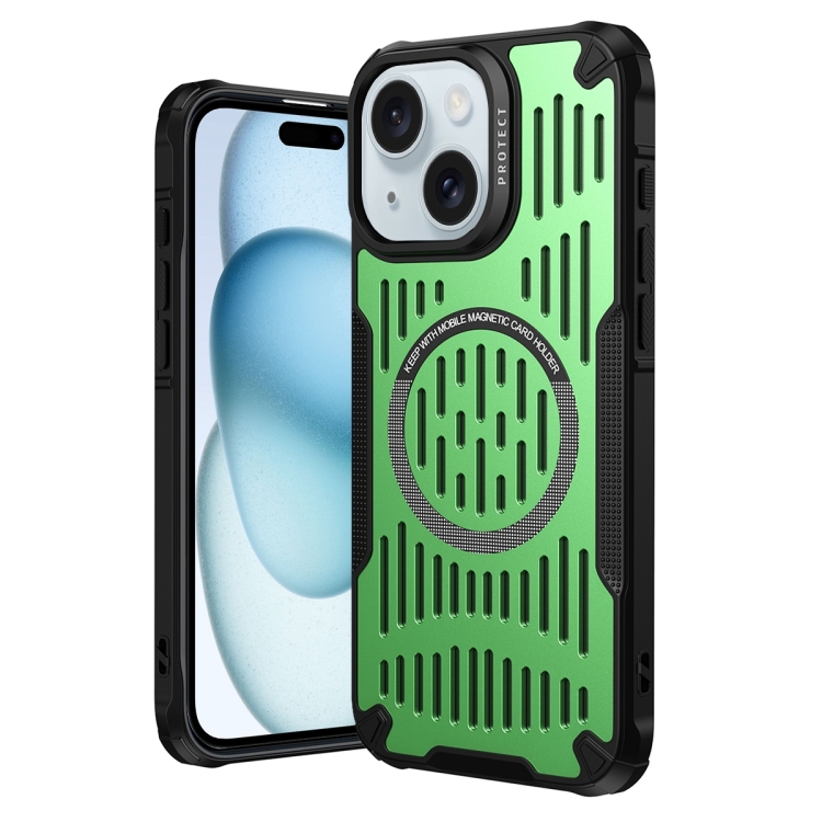 

For iPhone 15 Ice Front Cooling MagSafe Magnetic Phone Case(Green)