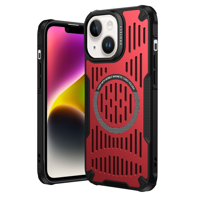 

For iPhone 14 Plus Ice Front Cooling MagSafe Magnetic Phone Case(Red)
